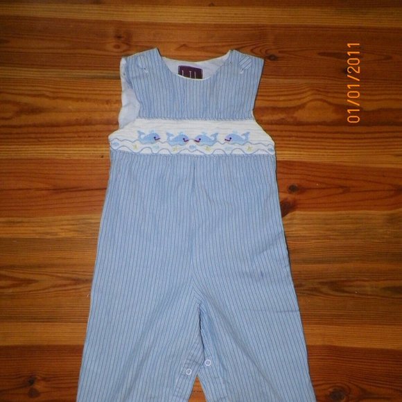 LIL CACTUS SMOCKED "WHALE" JON JON SZ 2 - Picture 3 of 3